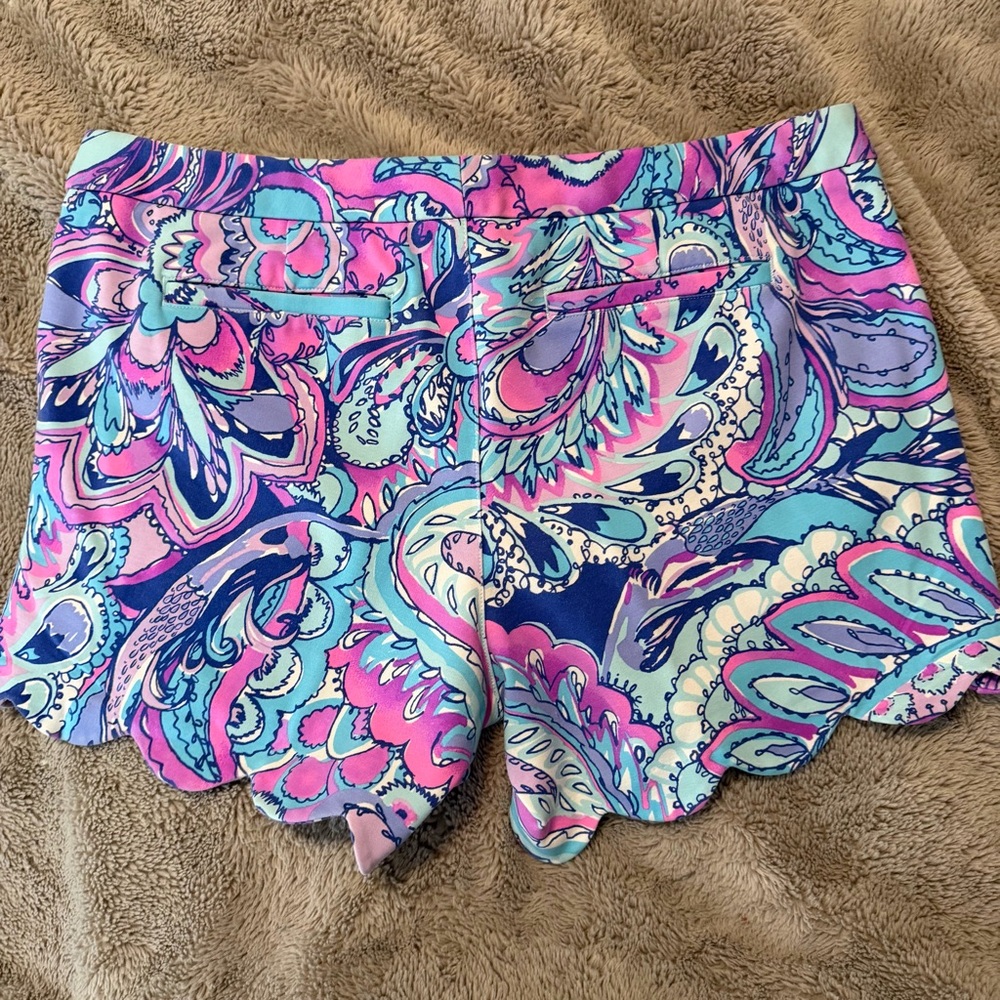 Lilly Pulitzer Buttercup Knit Shorts mermaids call size 12 - Picture 2 of 6